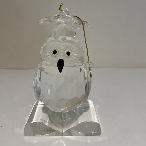 Shannon Crystal Graduation Owl Figurine with Mortar Board Sitting on a Book 5.5" - Picture 3 of 12